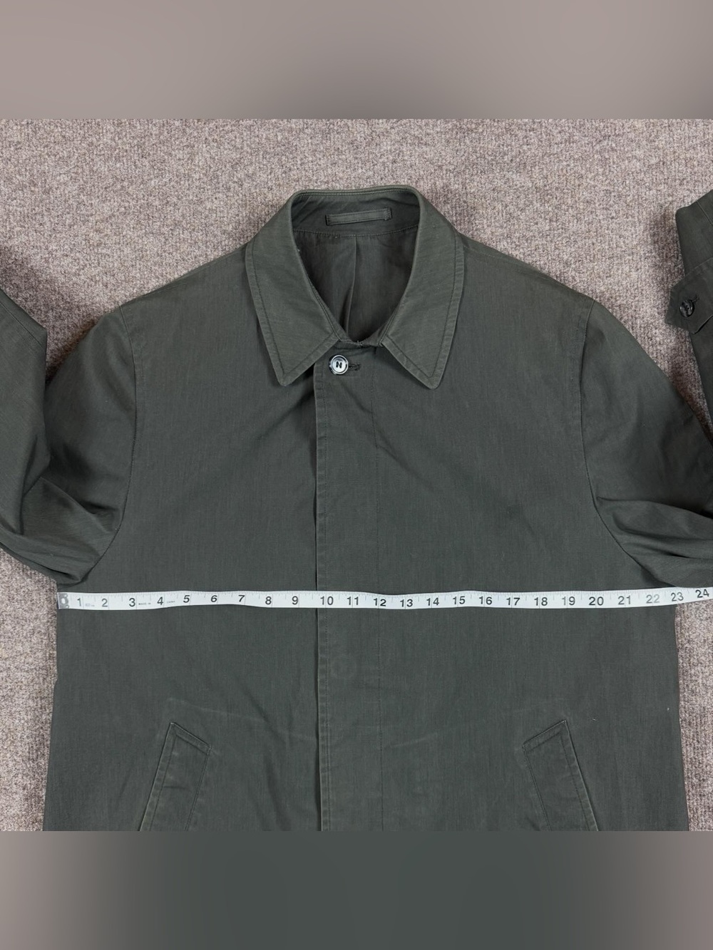 Vintage London Fog Dark Green Trench Coat Men’s 40 Medium Unlined Lightweight - Picture 9 of 9